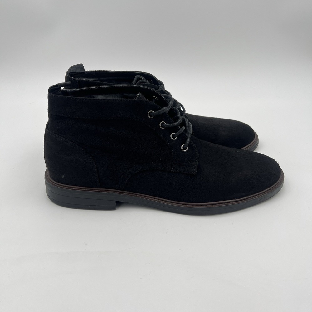 Alfani Aiden Chukka Boots Men's 10M Black Faux Suede Lace-Up Ankle Boots